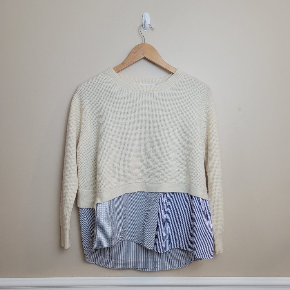 Thakoon Additions Waffle Combo Pullover Ivory
